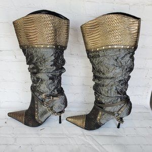 Wild Rose Chain Knee Boots